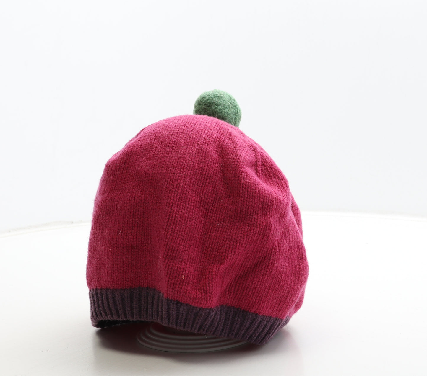 Seasalt Womens Pink Colourblock Acrylic Beret One Size - Pom Pom Detail