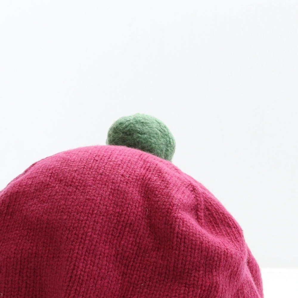 Seasalt Womens Pink Colourblock Acrylic Beret One Size - Pom Pom Detail