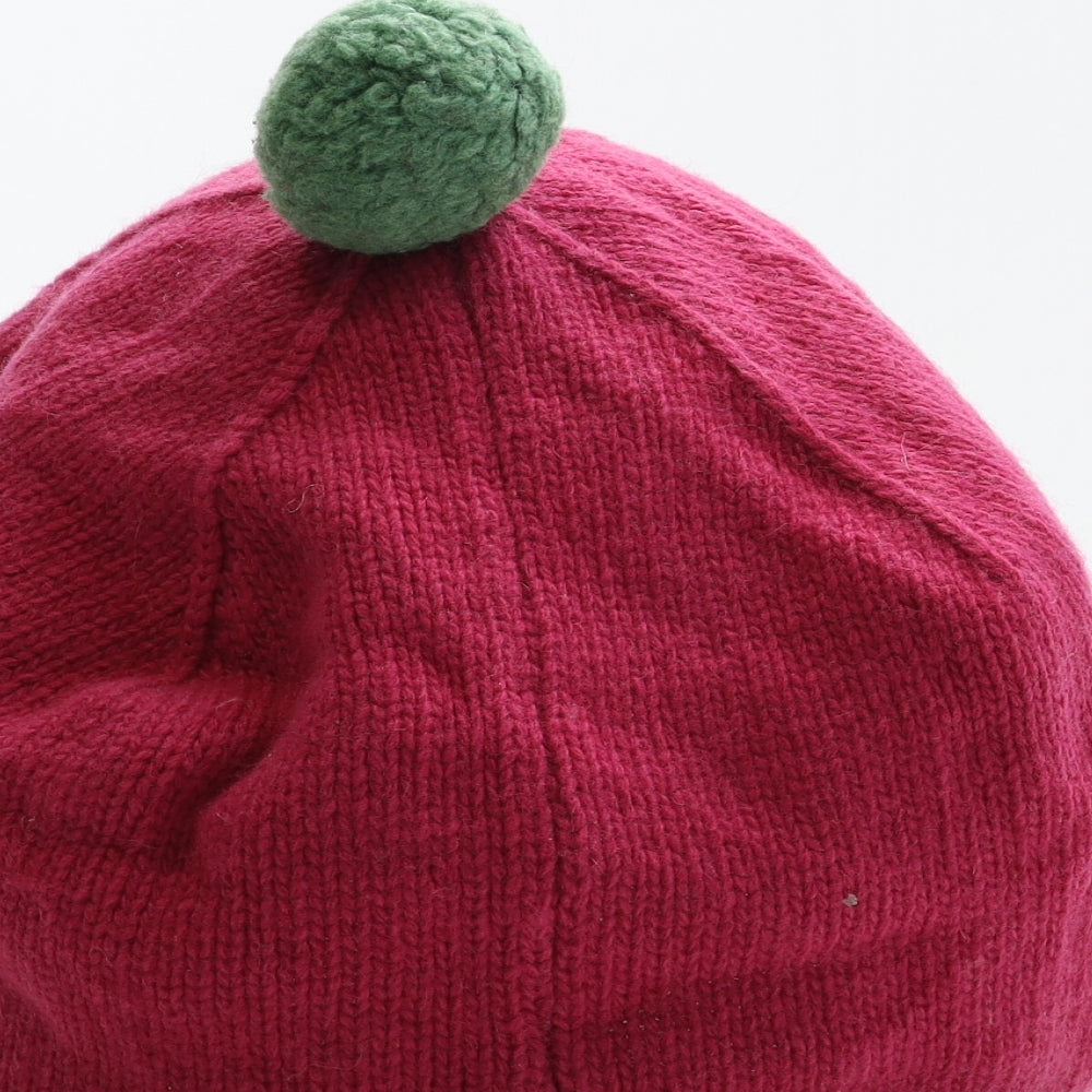 Seasalt Womens Pink Colourblock Acrylic Beret One Size - Pom Pom Detail