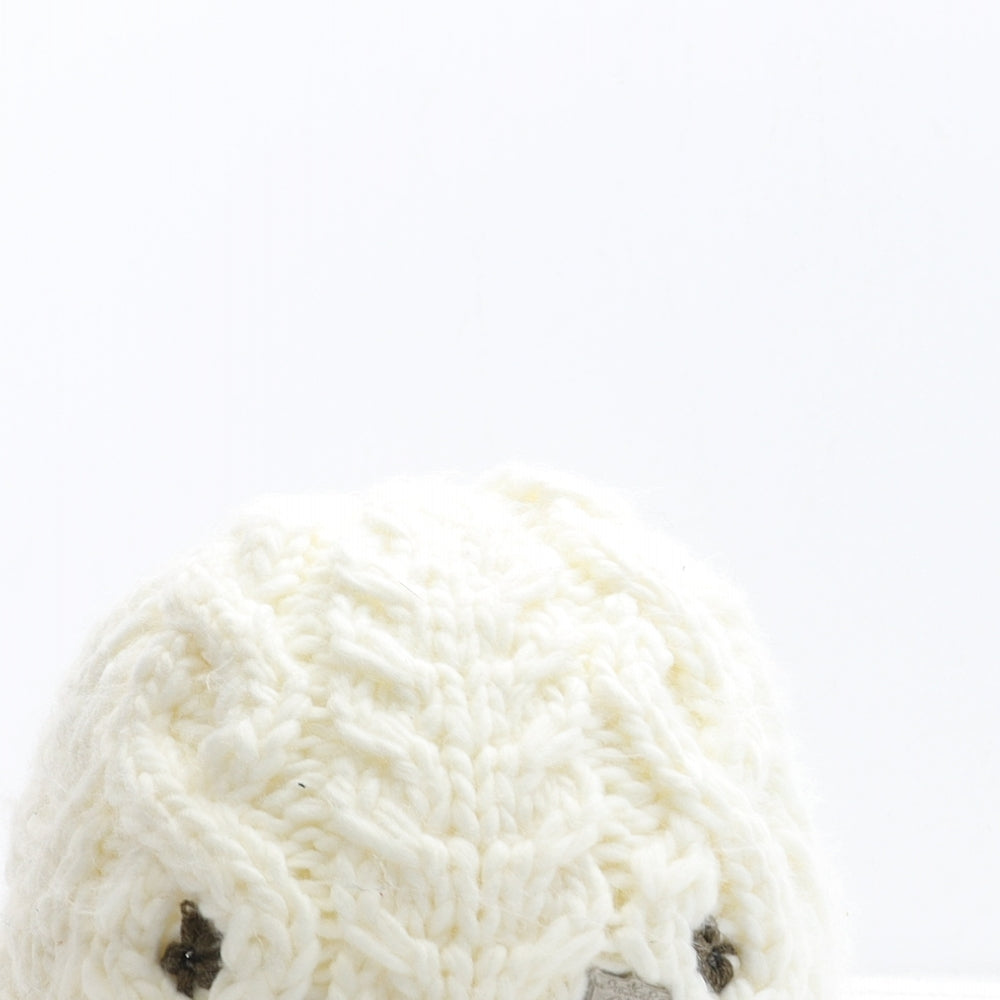 ChillOuts Womens White Floral Acrylic Beanie One Size