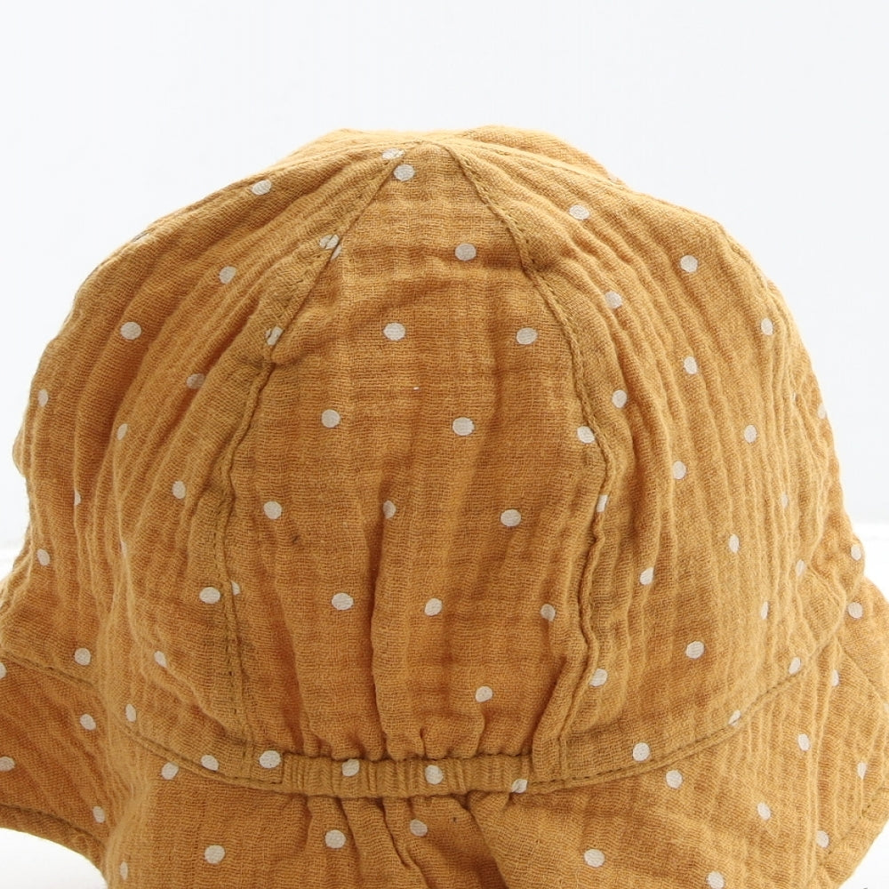 NEXT Girls Yellow Polka Dot Cotton Sun Hat Size S