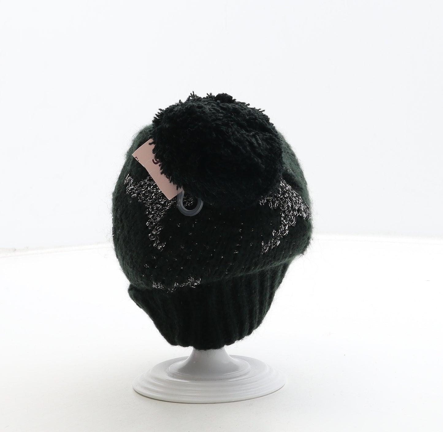 PepCo Girls Girls Black Acrylic Bobble Hat Size S - Star Detail