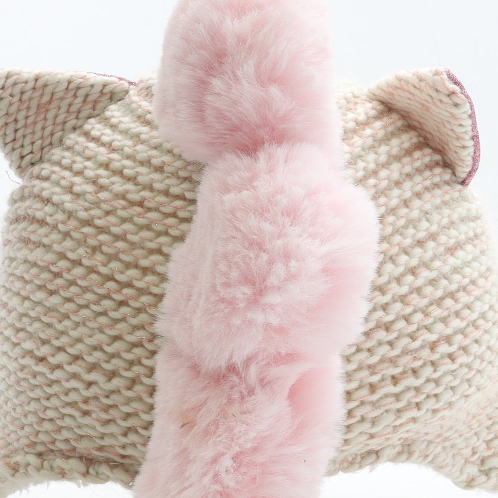 V By Very Girls Pink Acrylic Beanie One Size - Unicorn Detail