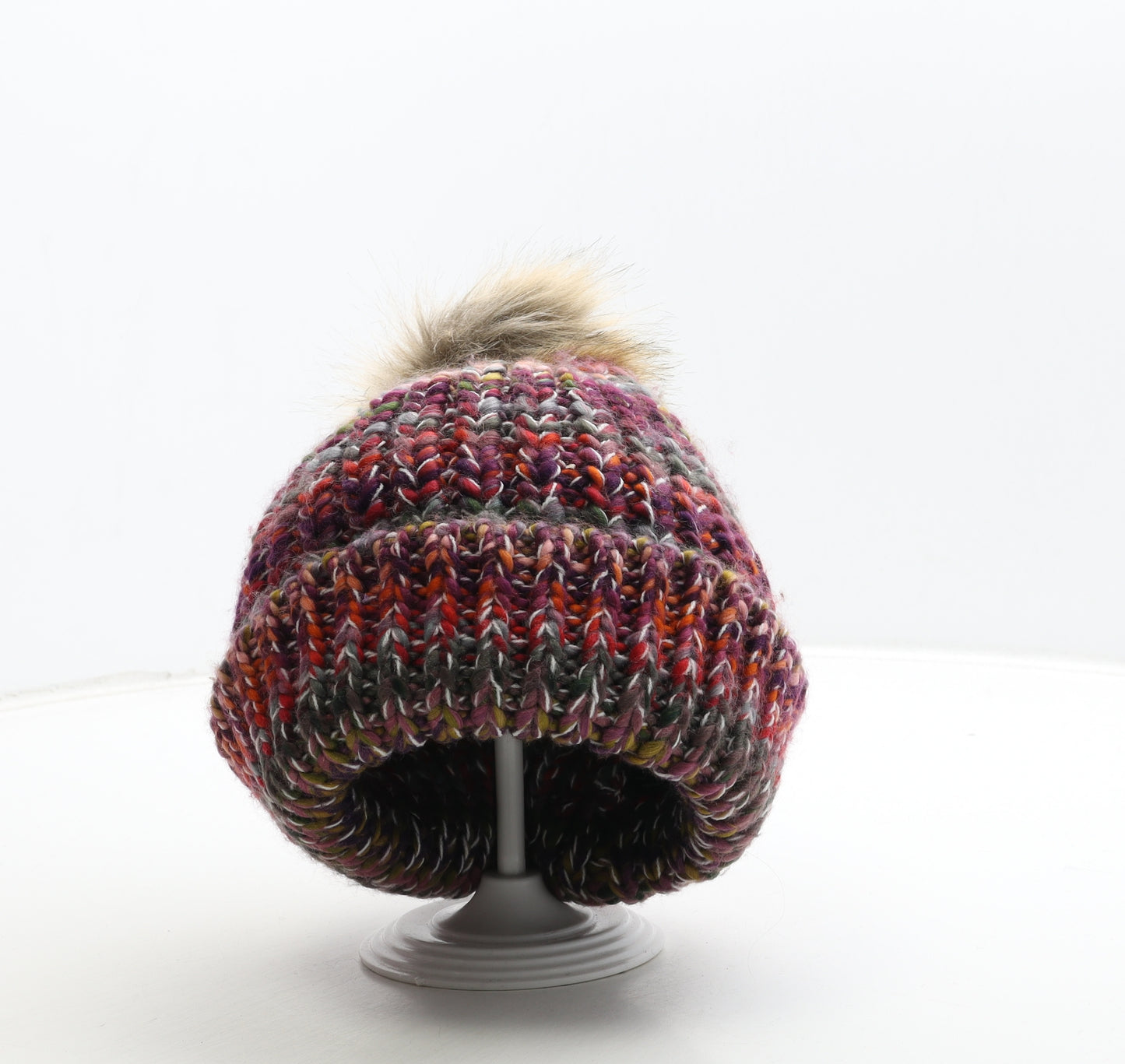 Avenue Womens Multicoloured Acrylic Bobble Hat One Size