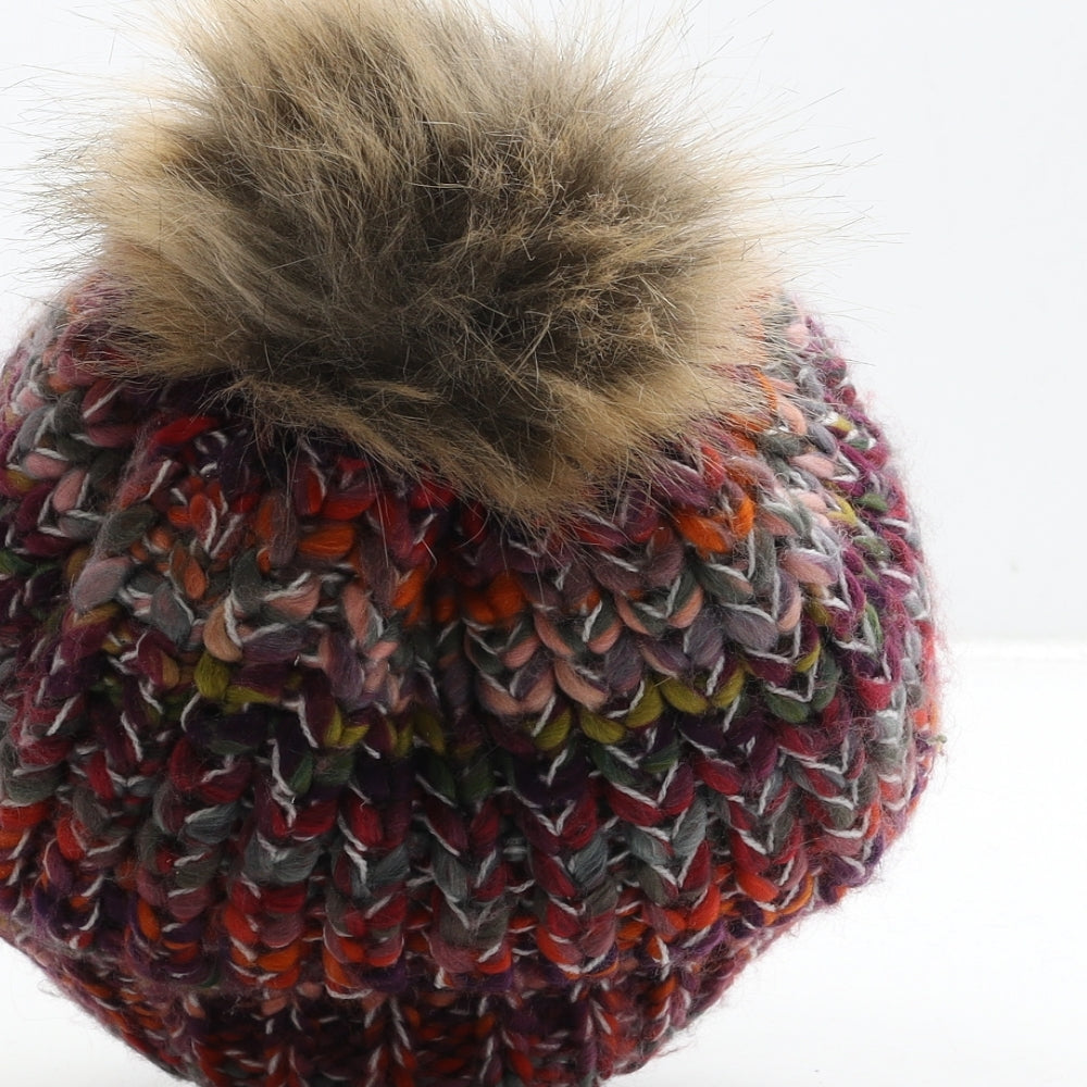Avenue Womens Multicoloured Acrylic Bobble Hat One Size
