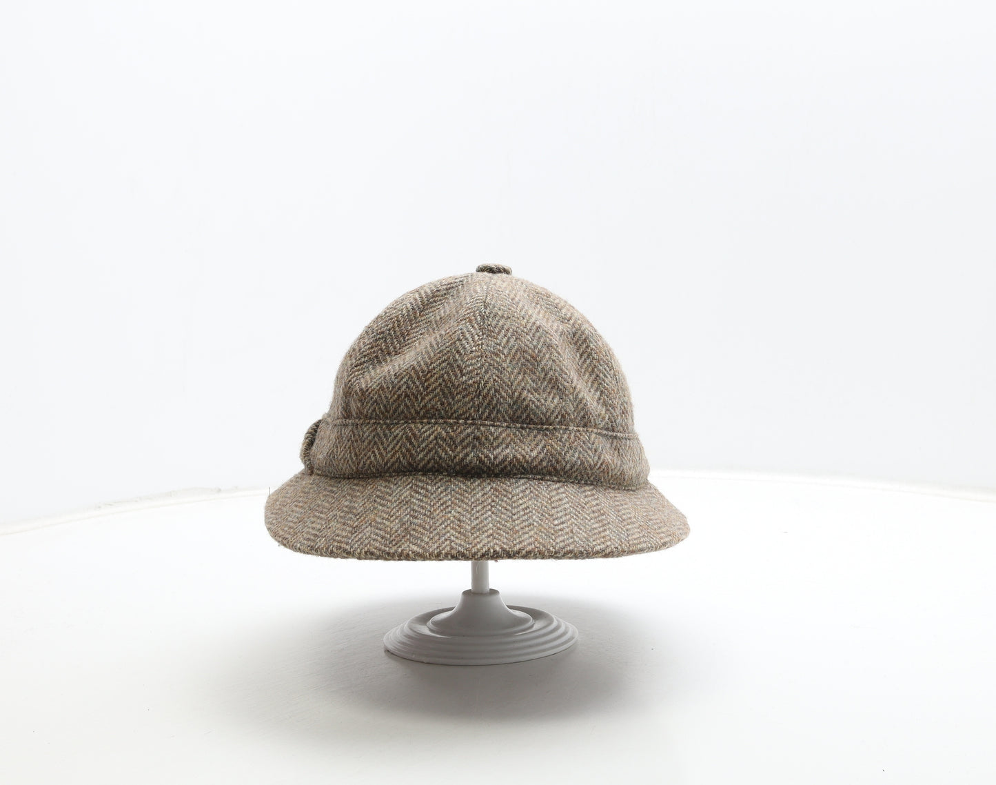 Christys London Mens Beige Geometric Wool Peaked Cap One Size - Deerstalker