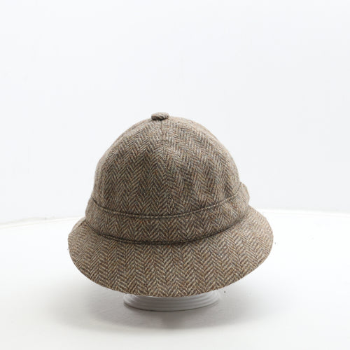Christys London Mens Beige Geometric Wool Peaked Cap One Size - Deerstalker