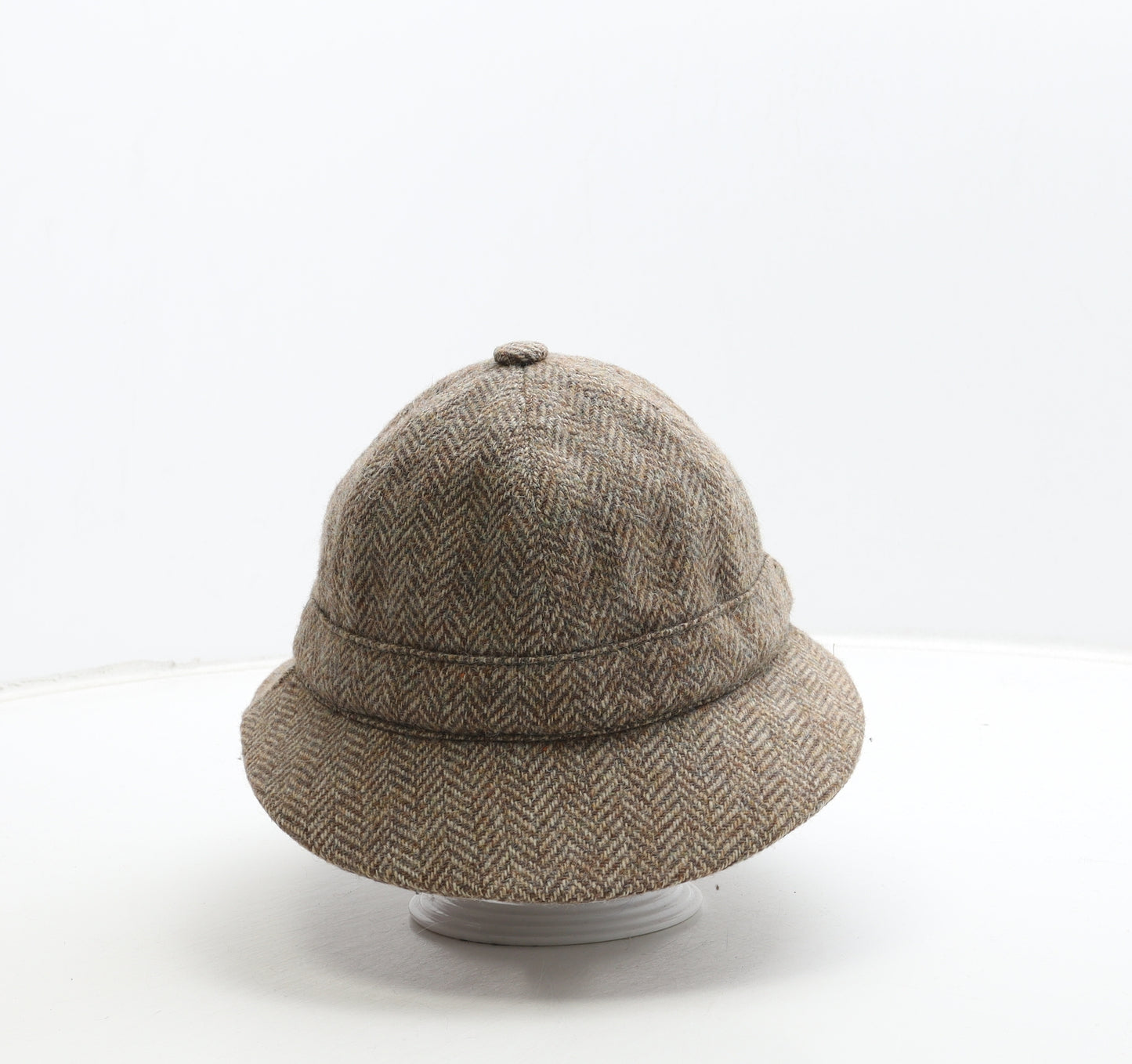 Christys London Mens Beige Geometric Wool Peaked Cap One Size - Deerstalker
