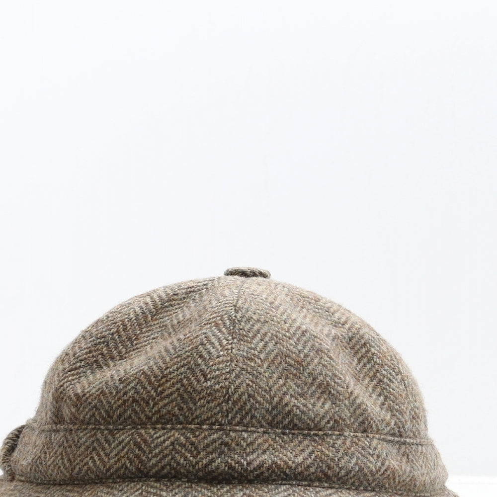 Christys London Mens Beige Geometric Wool Peaked Cap One Size - Deerstalker