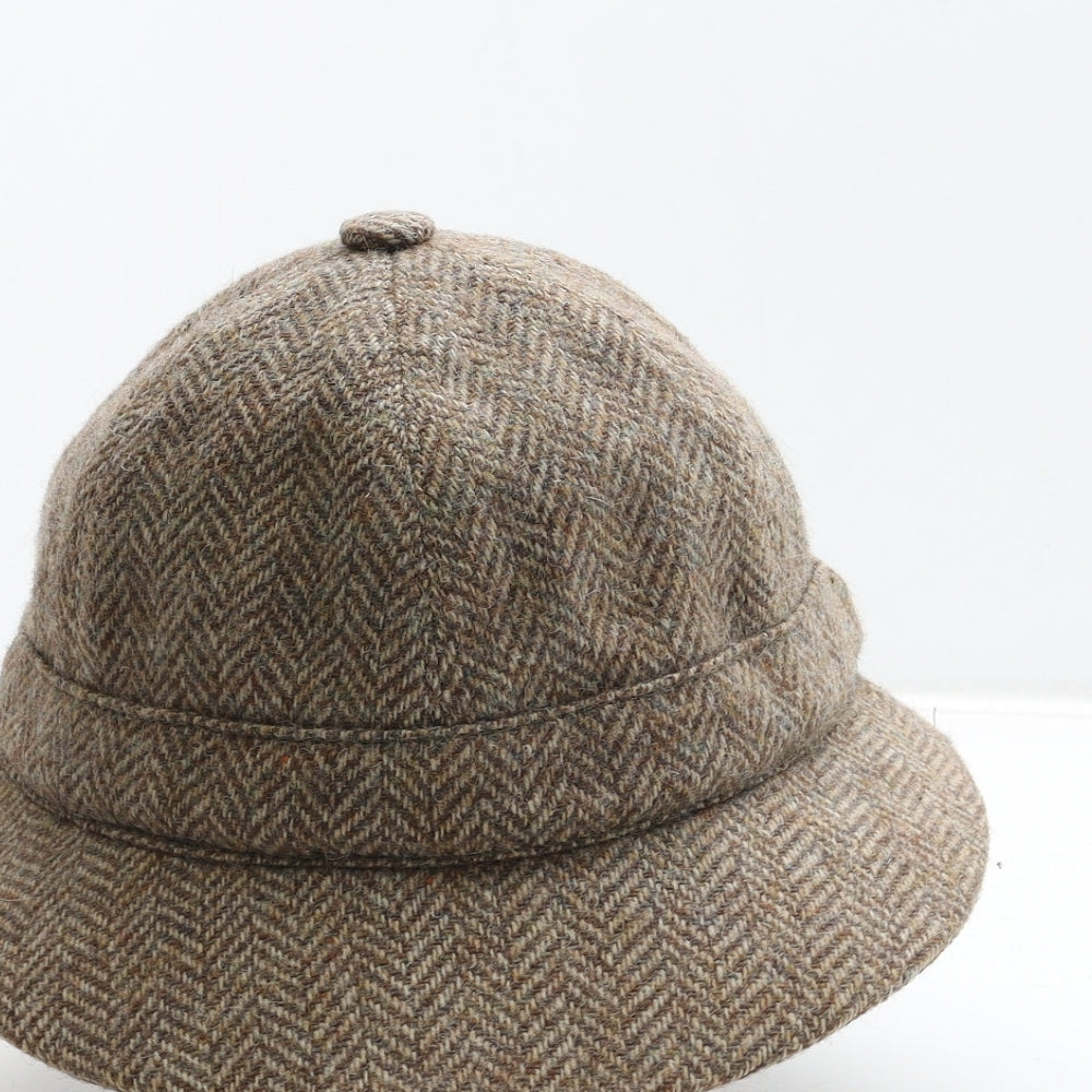 Christys London Mens Beige Geometric Wool Peaked Cap One Size - Deerstalker