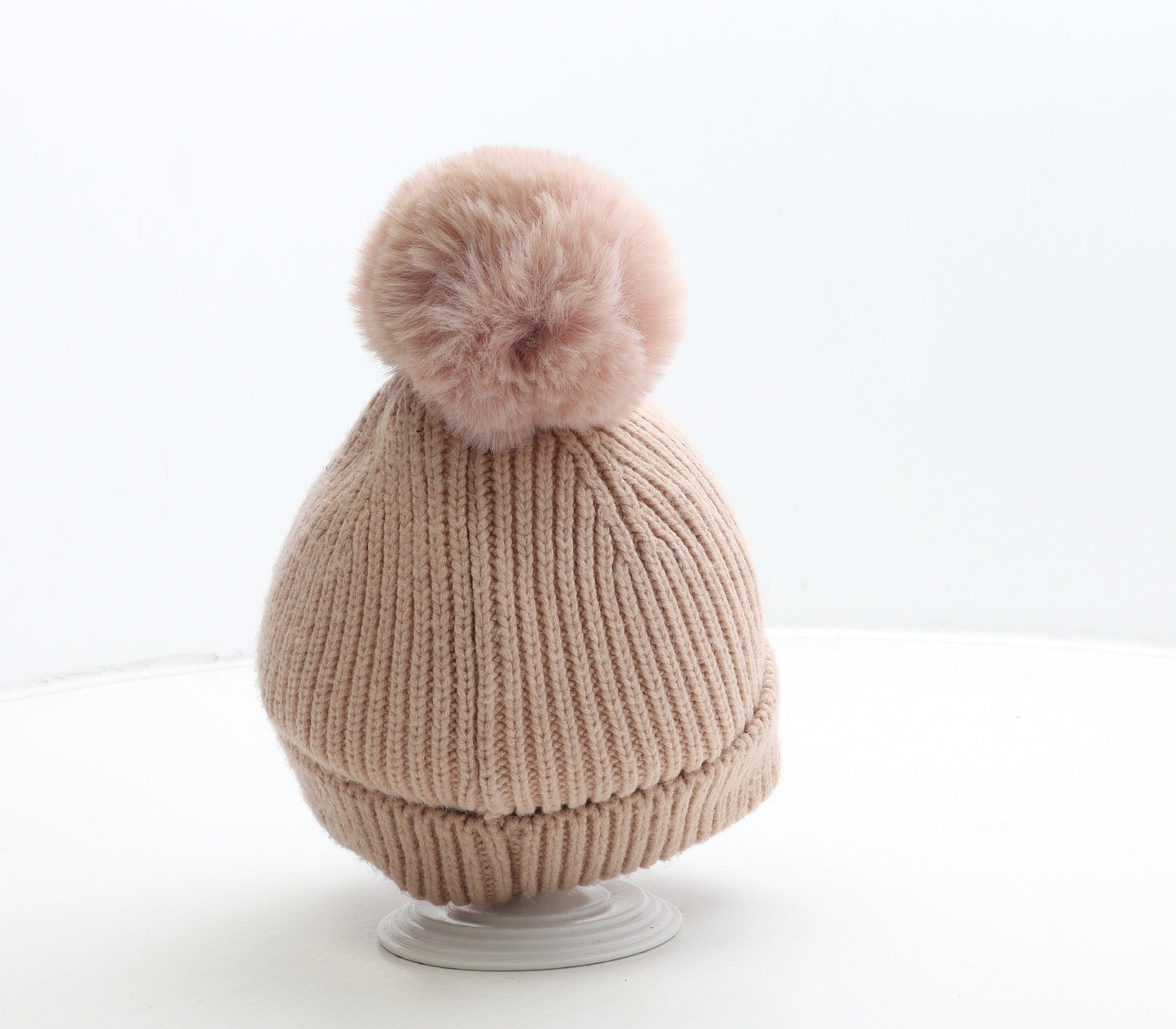 Primark Womens Pink Acrylic Bobble Hat Size M