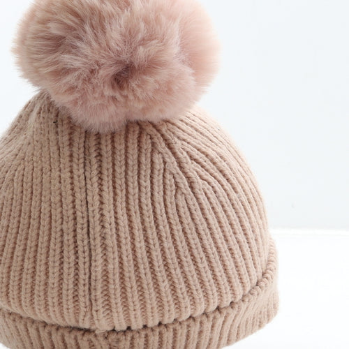 Primark Womens Pink Acrylic Bobble Hat Size M