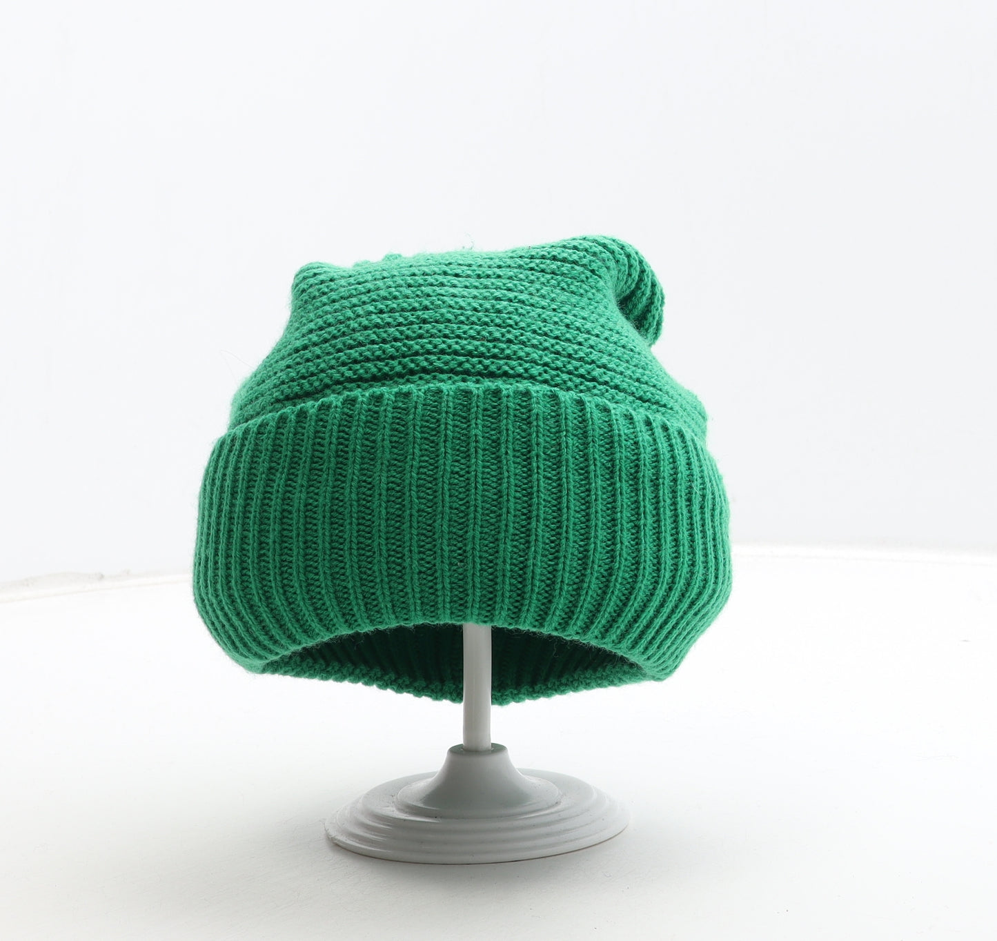 A Women Womens Green Acrylic Beanie One Size