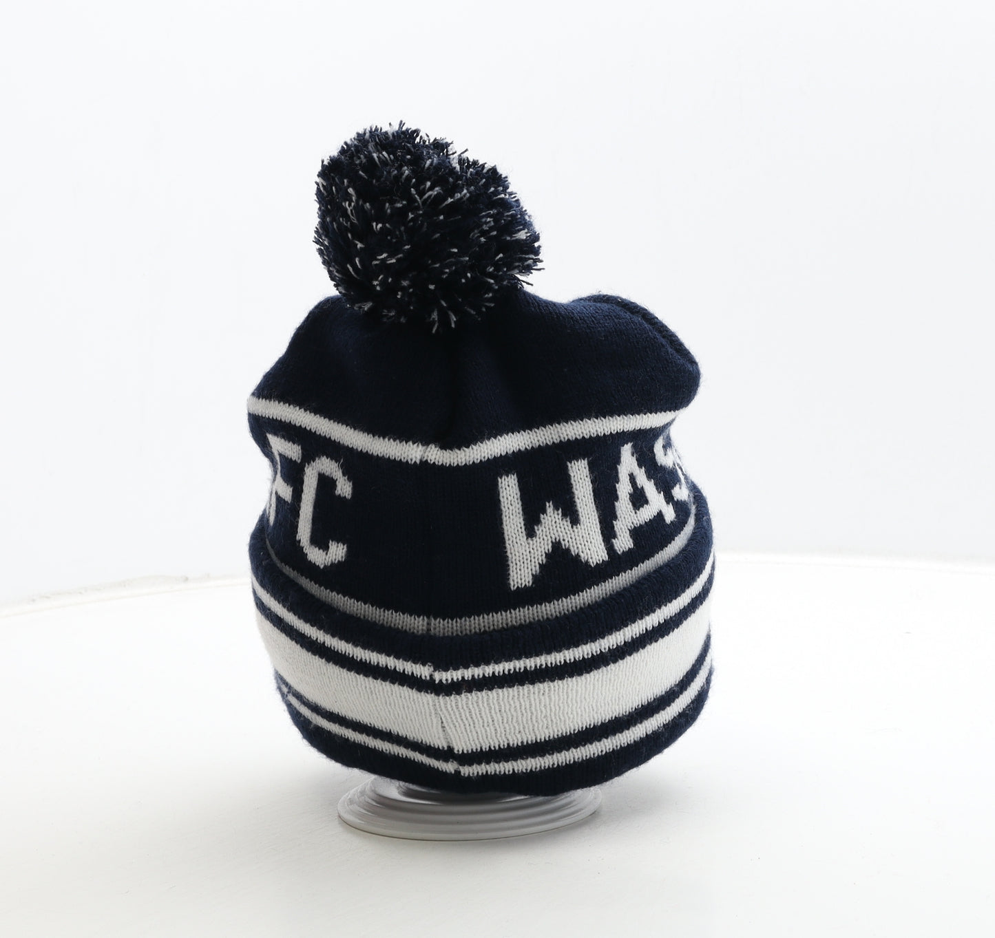 Washington FC Mens Blue Acrylic Beanie One Size - Pom Pom Detail