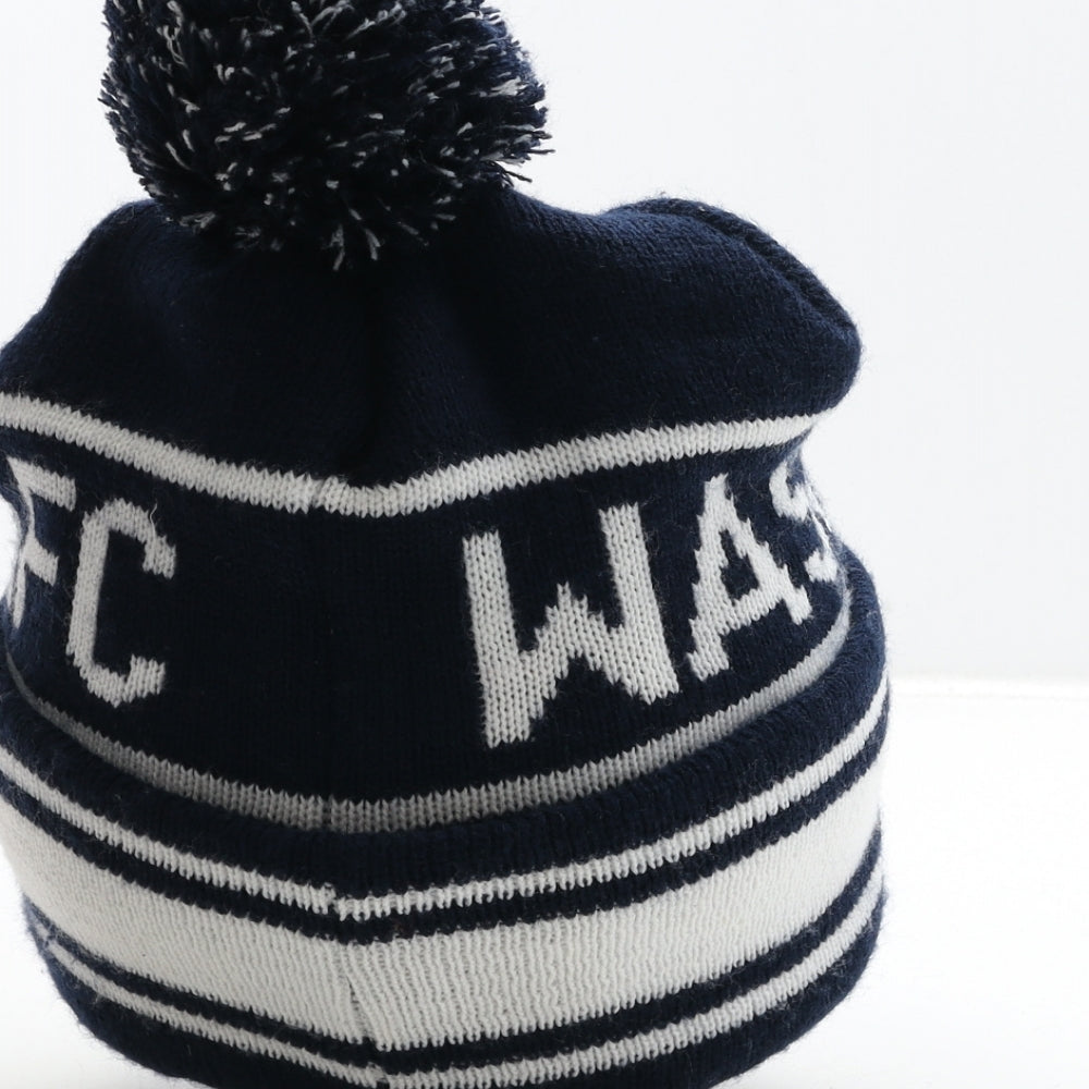Washington FC Mens Blue Acrylic Beanie One Size - Pom Pom Detail