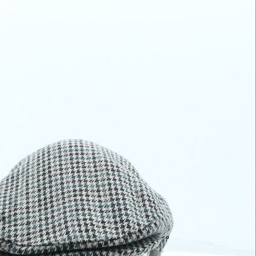 Tress & Co Mens Brown Geometric Polyester Flat Cap One Size - Houndstooth print
