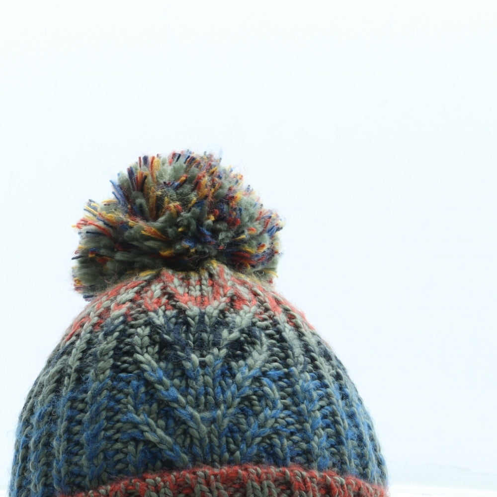 F&F Boys Blue Acrylic Bobble Hat One Size - Pom Pom