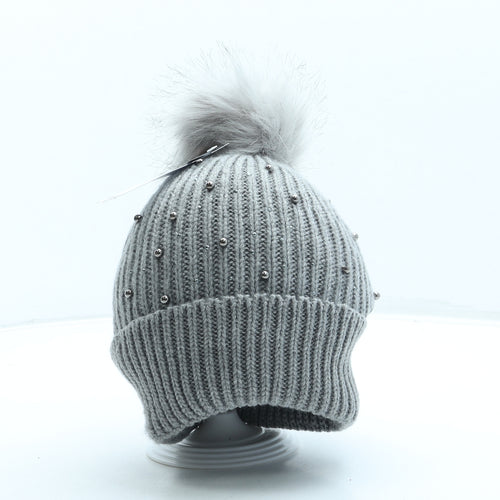 Dorothy Perkins Womens Grey Acrylic Bobble Hat One Size - Pom Pom