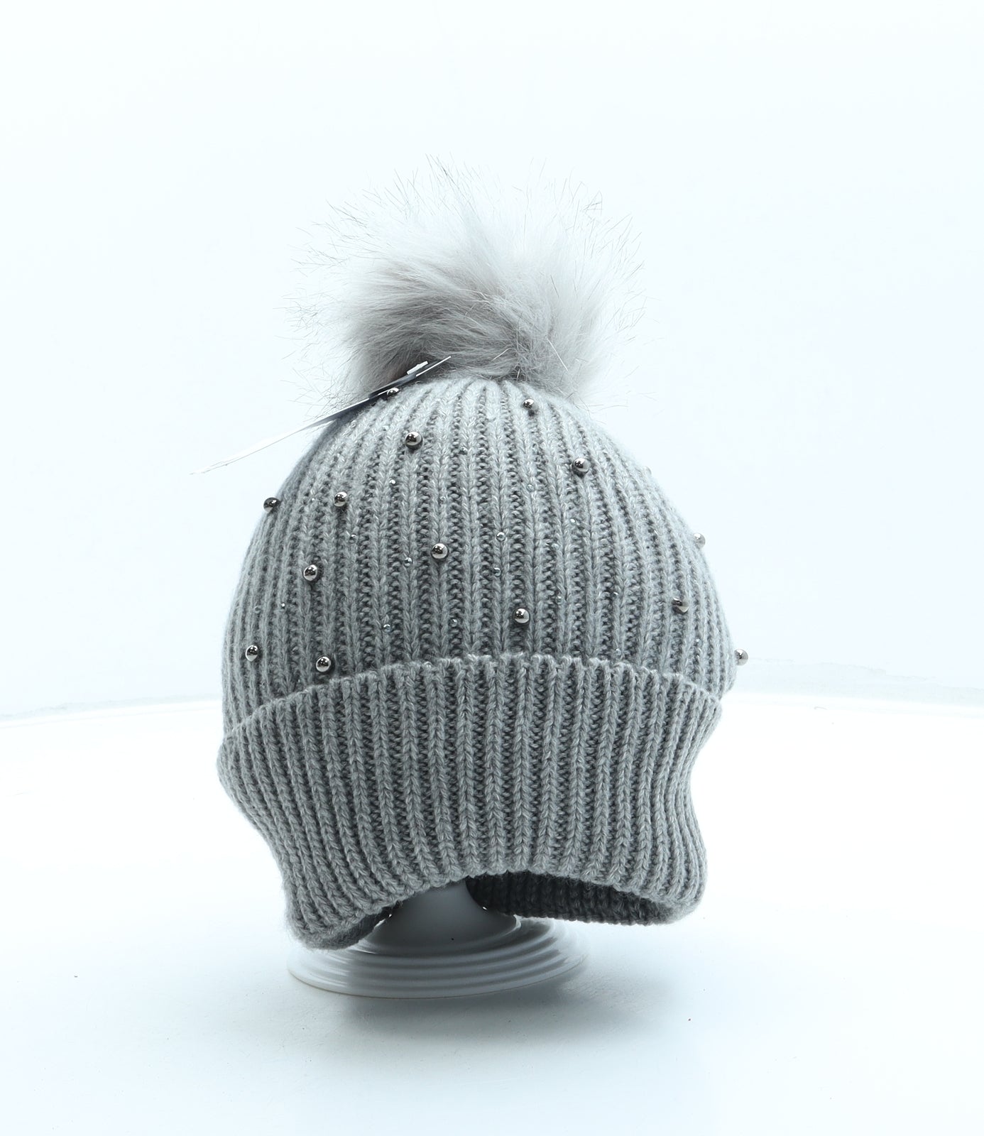 Dorothy Perkins Womens Grey Acrylic Bobble Hat One Size - Pom Pom