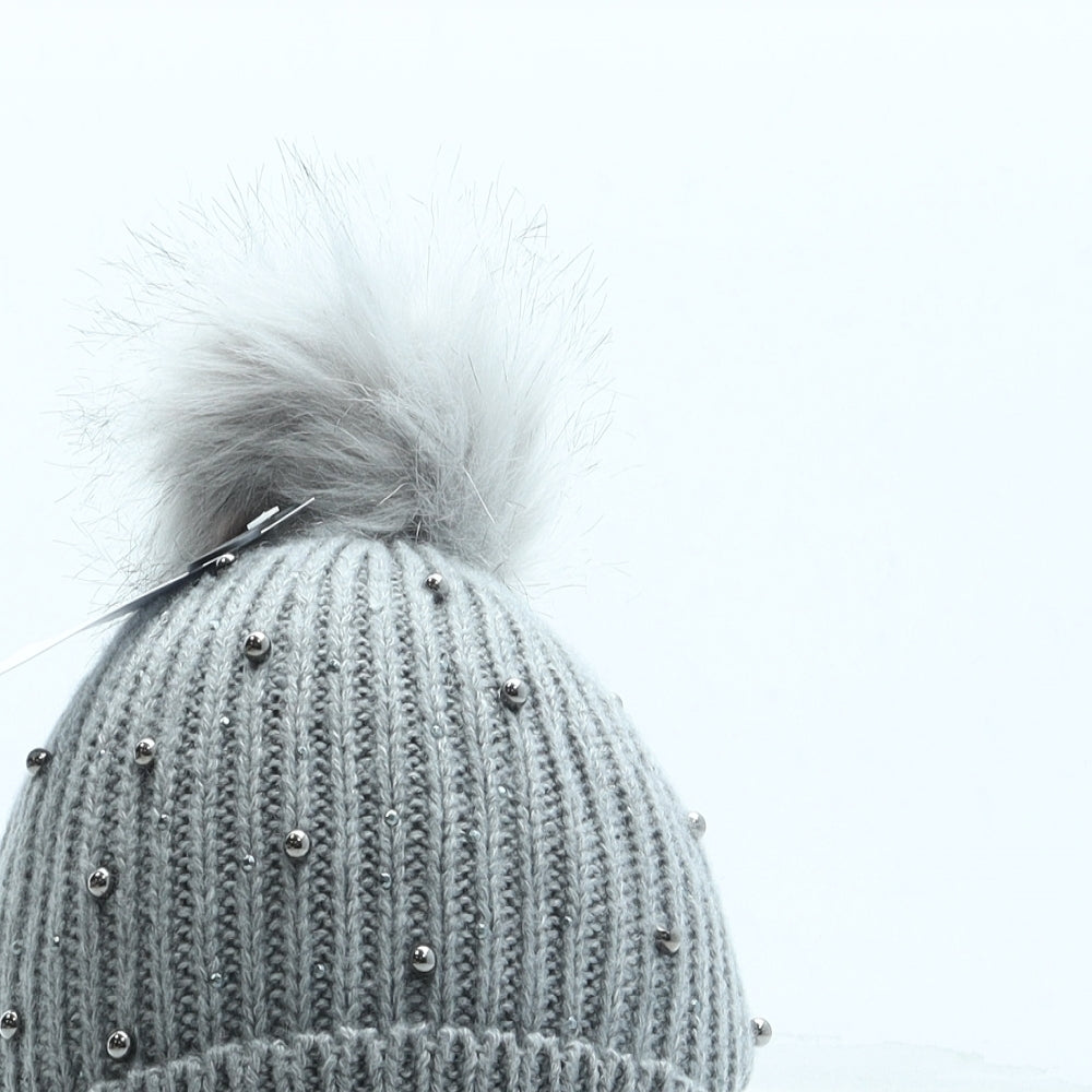Dorothy Perkins Womens Grey Acrylic Bobble Hat One Size - Pom Pom