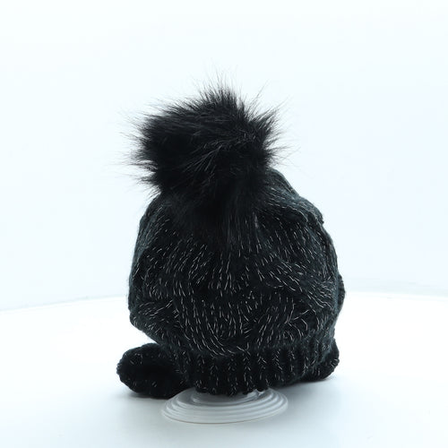 Lipsy Womens Black Acrylic Bobble Hat One Size - Pom Pom