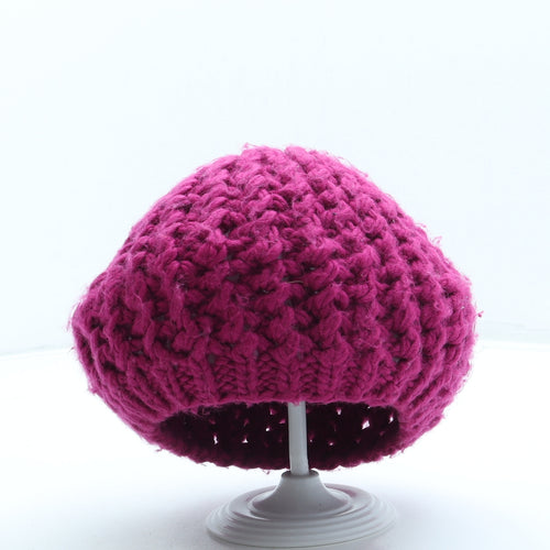 F&F Womens Purple Acrylic Beret One Size