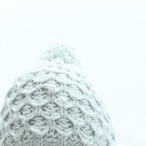 Primark Womens Grey Acrylic Bobble Hat One Size - Pom Pom