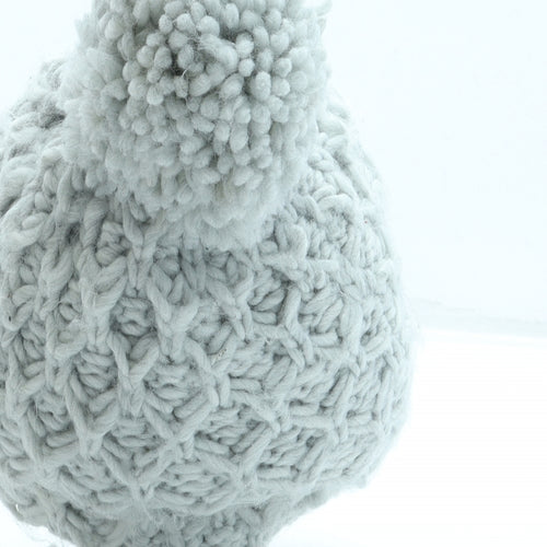 Primark Womens Grey Acrylic Bobble Hat One Size - Pom Pom