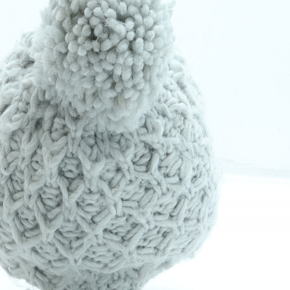 Primark Womens Grey Acrylic Bobble Hat One Size - Pom Pom