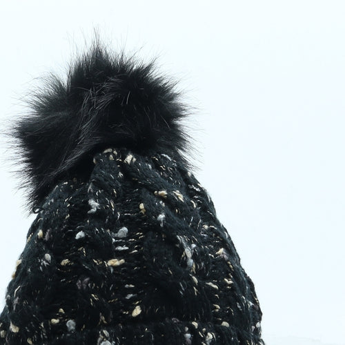 SheIn Womens Black Acrylic Bobble Hat One Size - Pom Pom