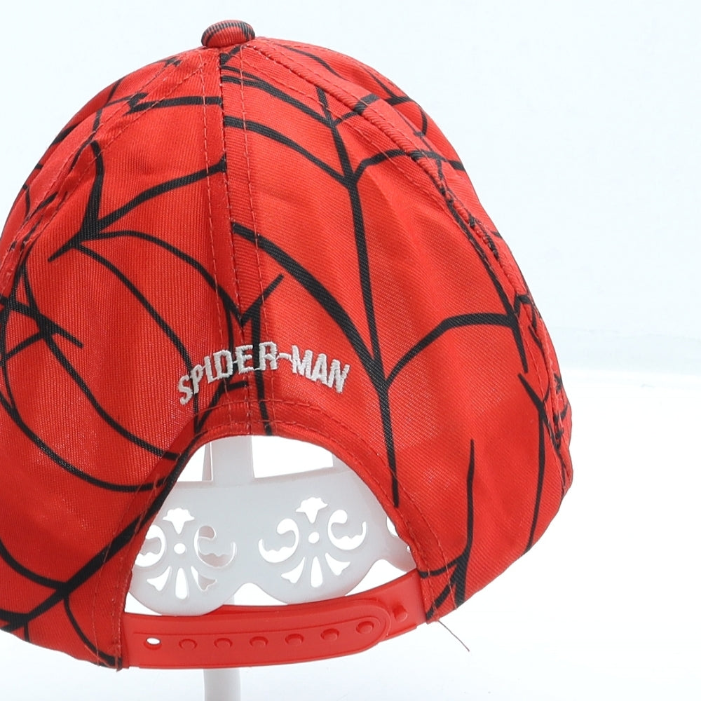 Spiderman Boys Red Geometric Polyester Snapback One Size - Spiderman