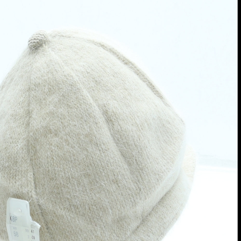 H&M Womens Beige Polyester Peaked Cap Size M