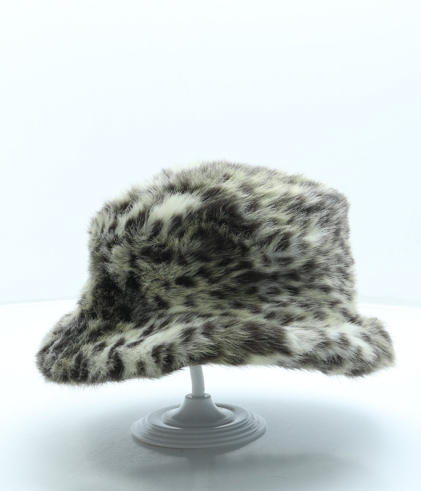 Marks and Spencer Womens Beige Animal Print Faux Fur Bucket Hat Size S