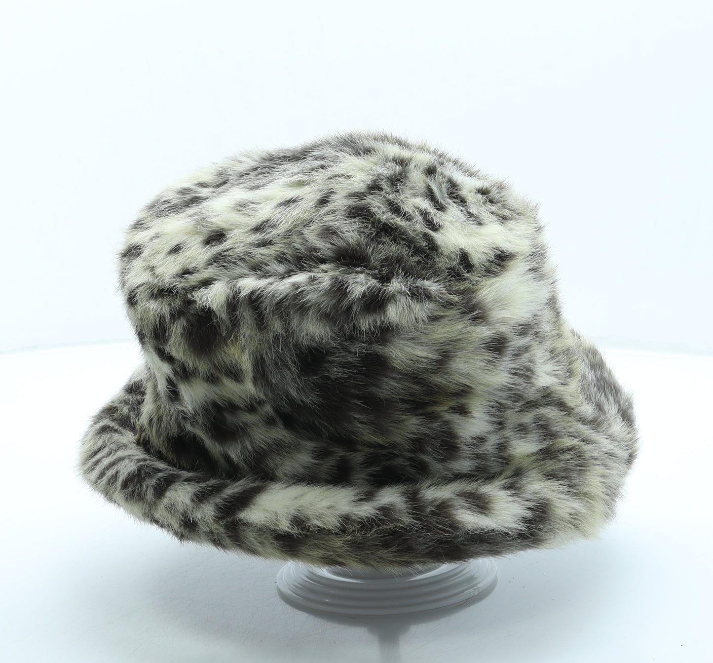 Marks and Spencer Womens Beige Animal Print Faux Fur Bucket Hat Size S