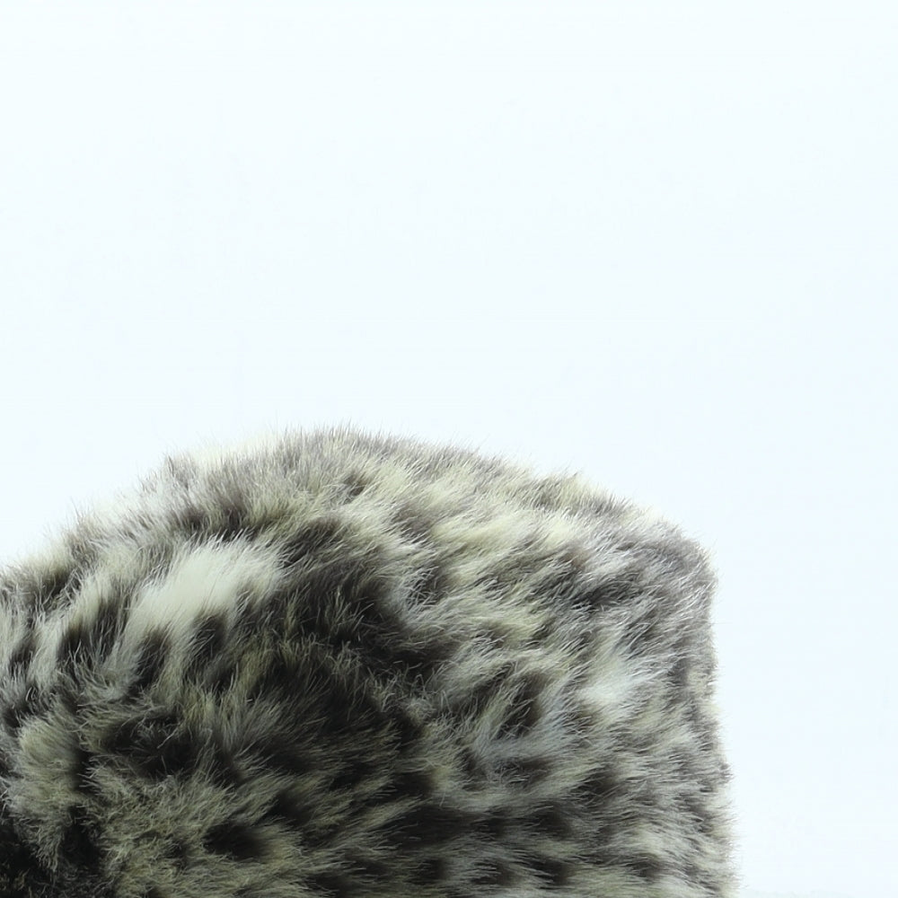 Marks and Spencer Womens Beige Animal Print Faux Fur Bucket Hat Size S