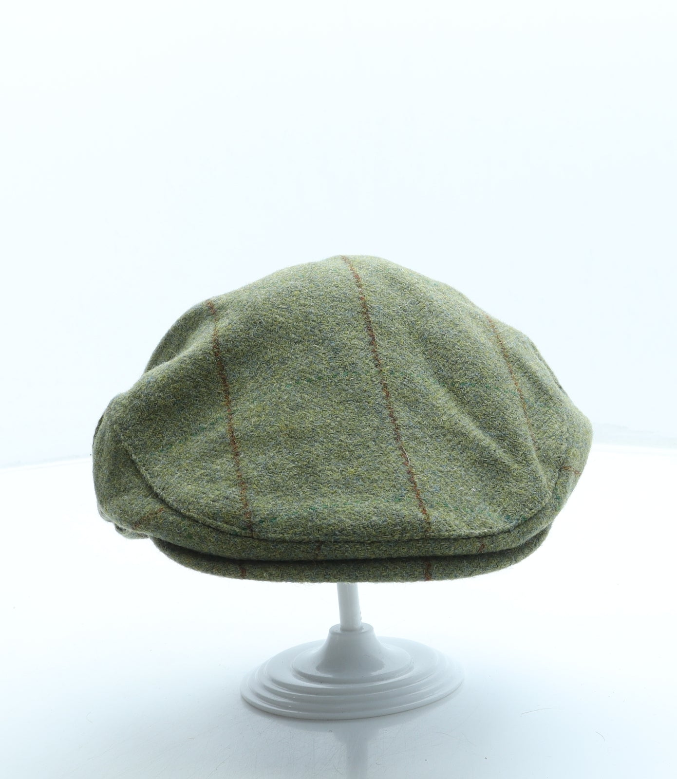Hawkins Mens Green Plaid Wool Flat Cap One Size