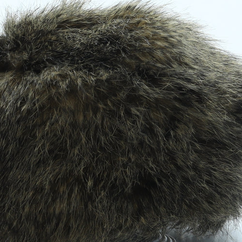 Laura Ashley Womens Brown Faux Fur Cossack One Size