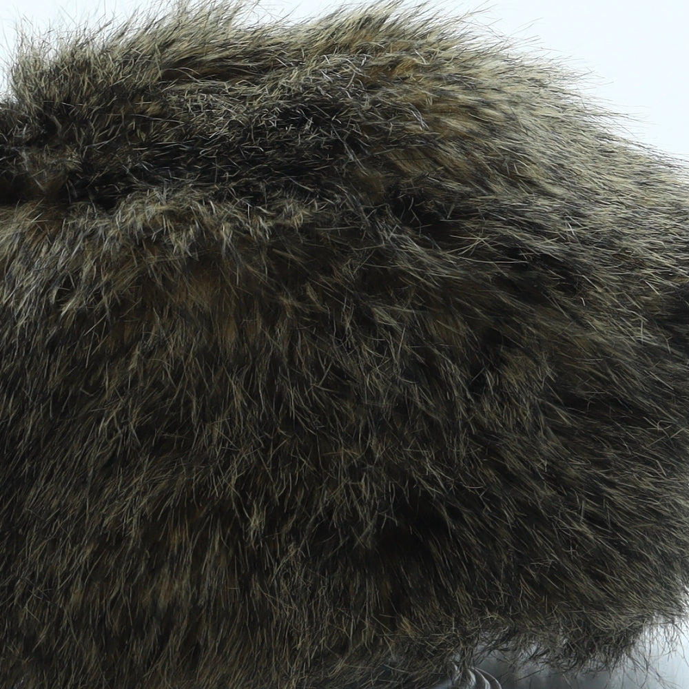 Laura Ashley Womens Brown Faux Fur Cossack One Size