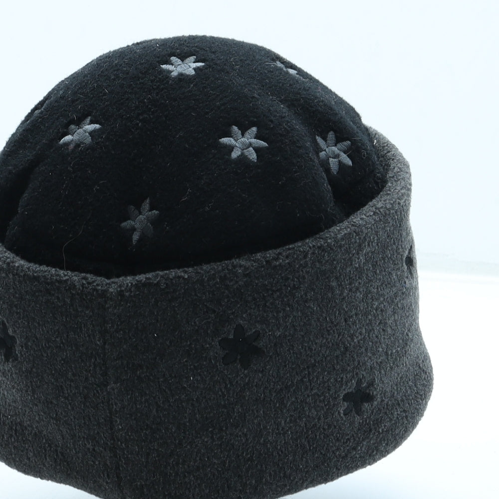 SheIn Womens Black Floral Polyester Cloche One Size