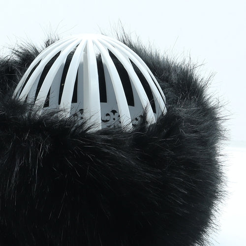 SheIn Womens Black Faux Fur Headband One Size