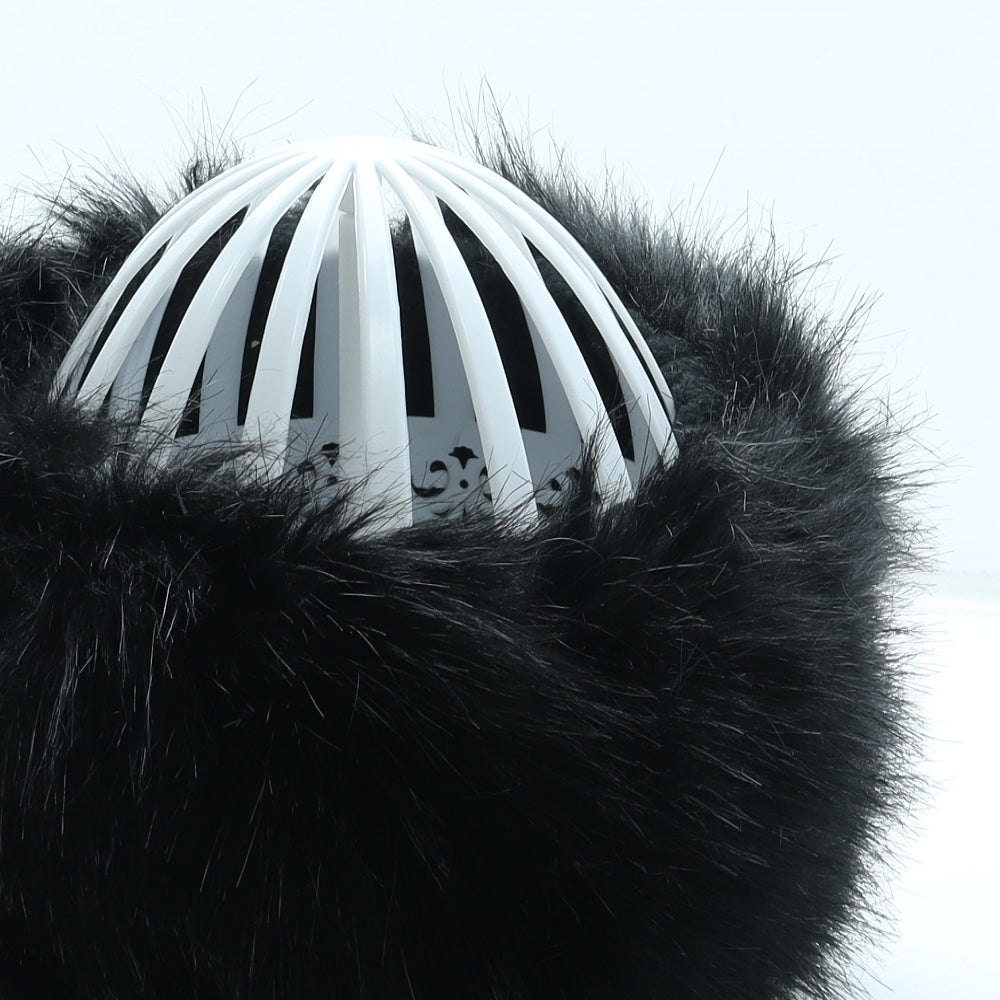 SheIn Womens Black Faux Fur Headband One Size