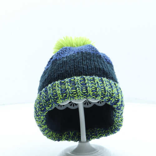 George Boys Blue Acrylic Bobble Hat One Size - Pom Pom
