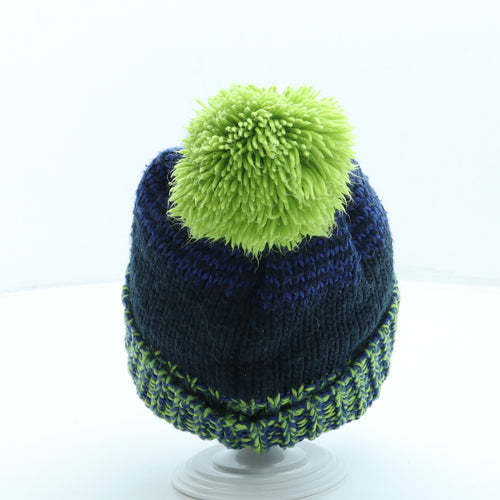 George Boys Blue Acrylic Bobble Hat One Size - Pom Pom