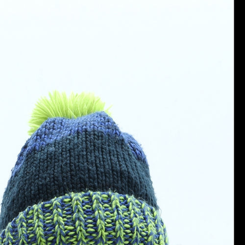 George Boys Blue Acrylic Bobble Hat One Size - Pom Pom