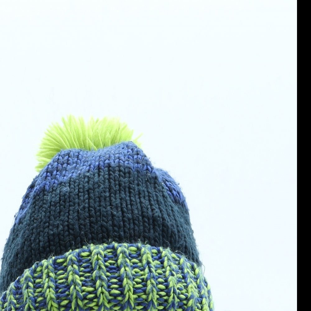 George Boys Blue Acrylic Bobble Hat One Size - Pom Pom