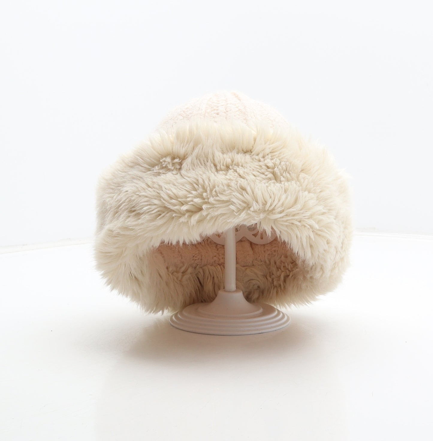 F&F Womens Ivory Acrylic Beanie One Size