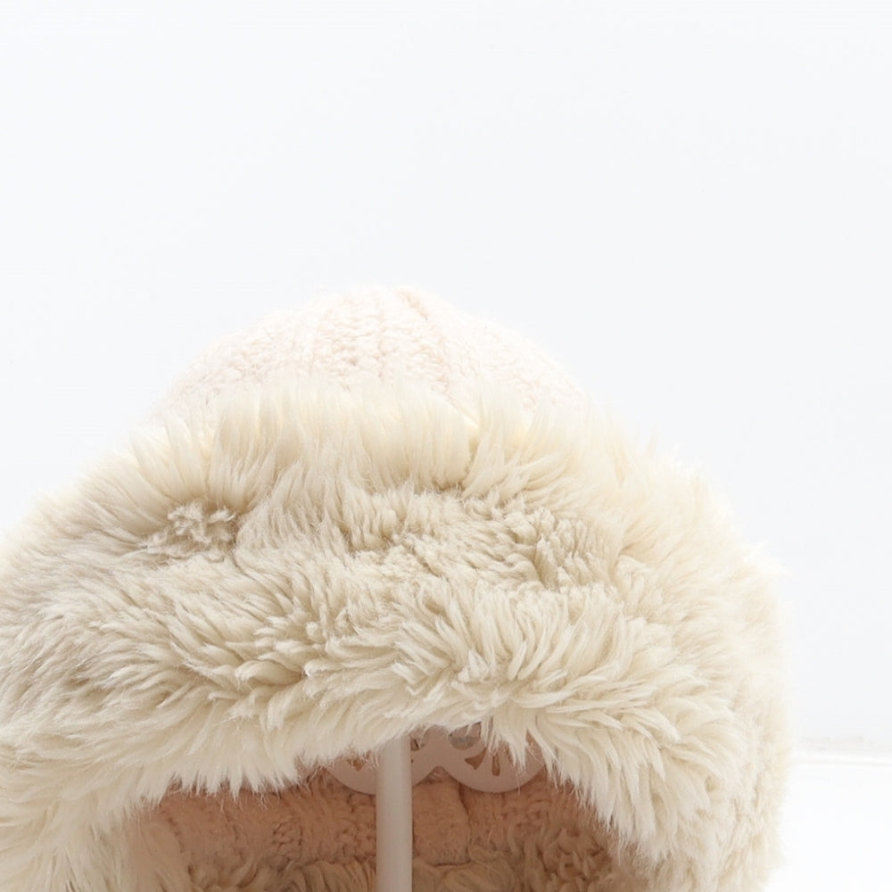 F&F Womens Ivory Acrylic Beanie One Size