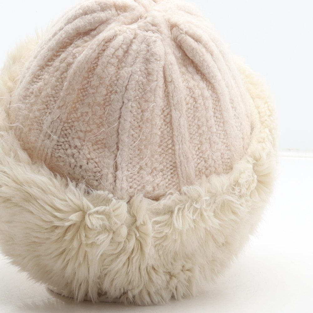 F&F Womens Ivory Acrylic Beanie One Size