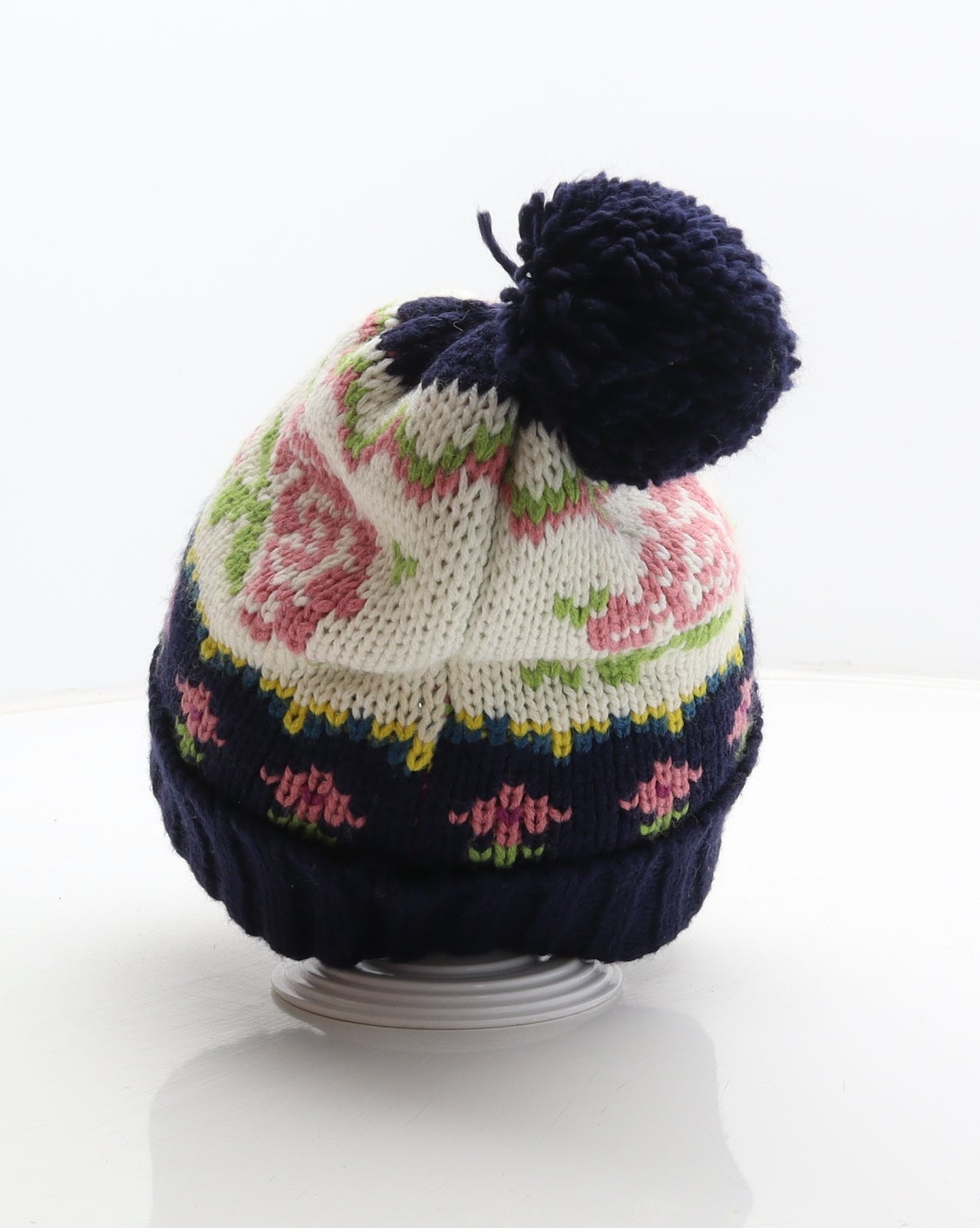 Matalan Womens Multicoloured Floral Acrylic Bobble Hat One Size