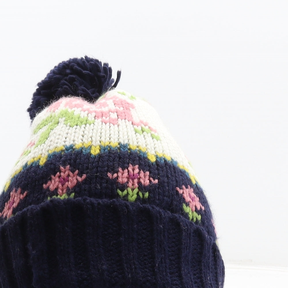 Matalan Womens Multicoloured Floral Acrylic Bobble Hat One Size
